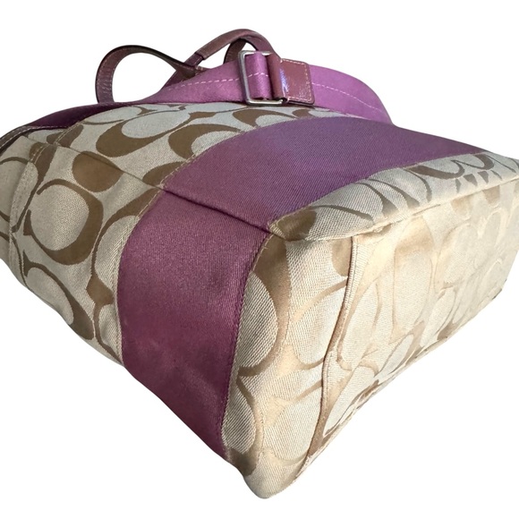 Coach Travel Bag Signature Canvas Leather Diaper Bag - Picture 11 of 13